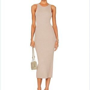 Helmut Lang Beige Midi Dress